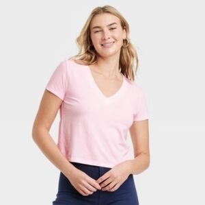 Women's Short Sleeve‎ V-Neck Cotton T-Shirt XXL